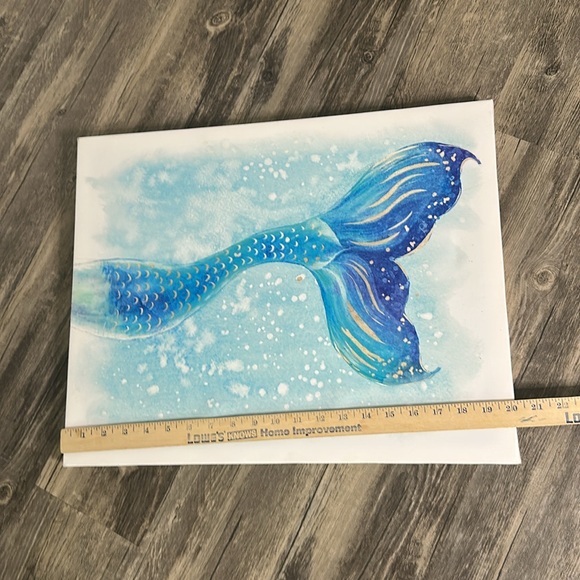 Blue Mermaid Tail Canvas Art - Picture 5 of 7